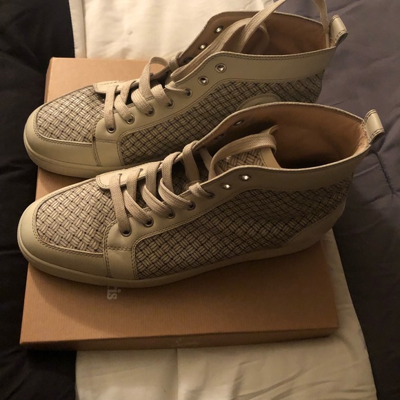 Christian Louboutin Beige Stitched Sneakers - Picture 2 of 3